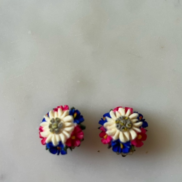 Vintage Costume Beaded Jewelry Necklaces Earrings Bracelet floral green orange - Picture 6 of 15